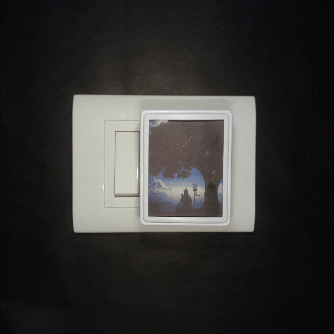 Mahadev - Blue and Black -  Night Lamp - Manidweep Art