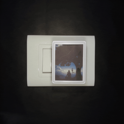 Mahadev - Blue and Black -  Night Lamp - Manidweep Art