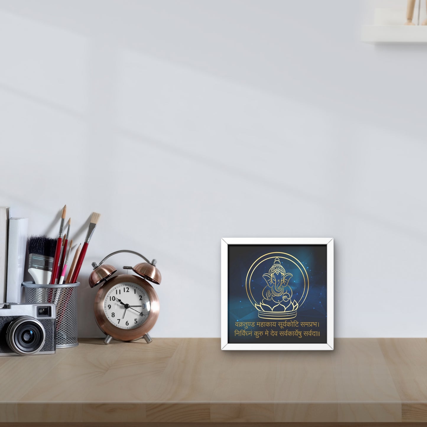Vakratunda Mahakaya - Desk Frame | 4x4 Inch | Manidweep Art