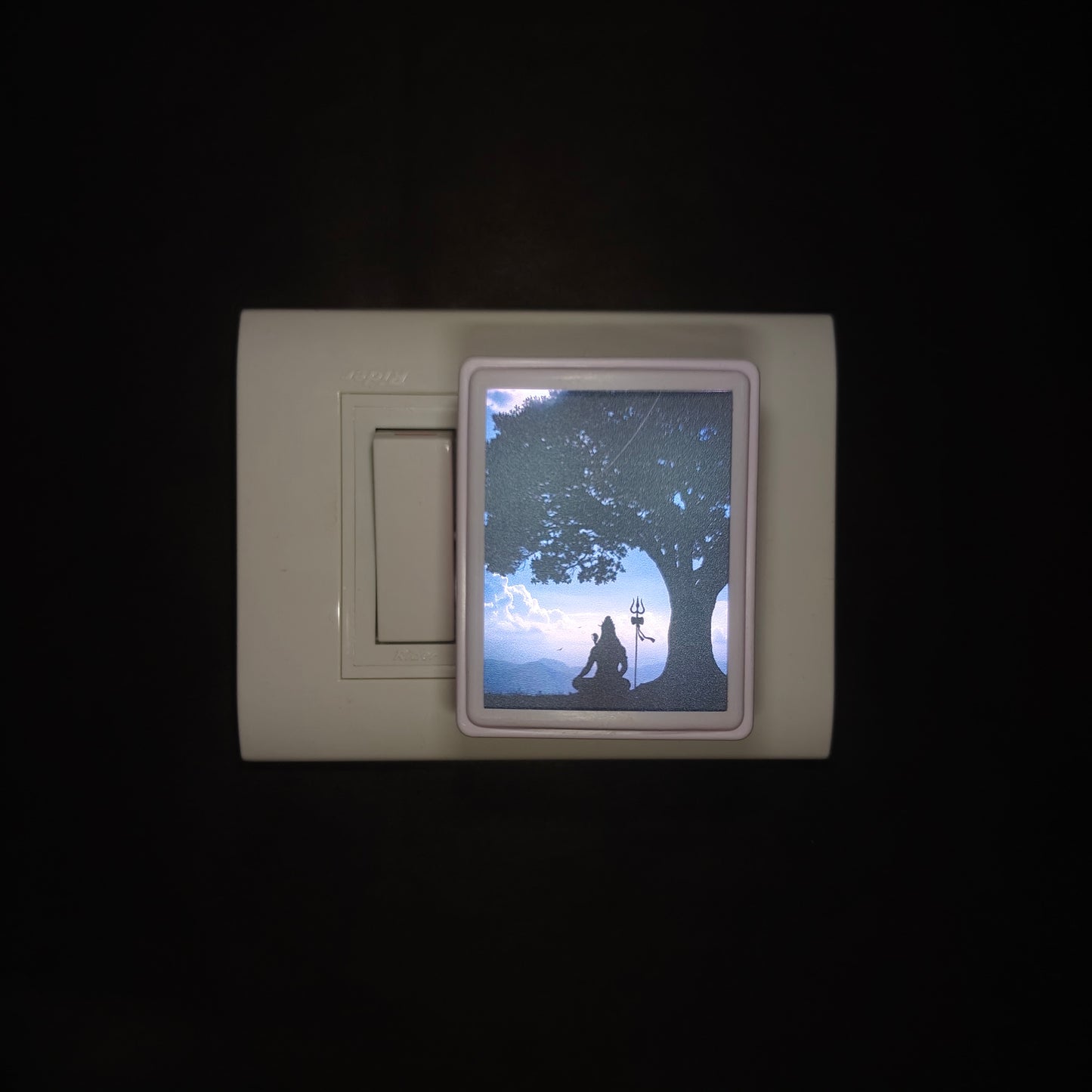 Mahadev - Blue and Black -  Night Lamp - Manidweep Art